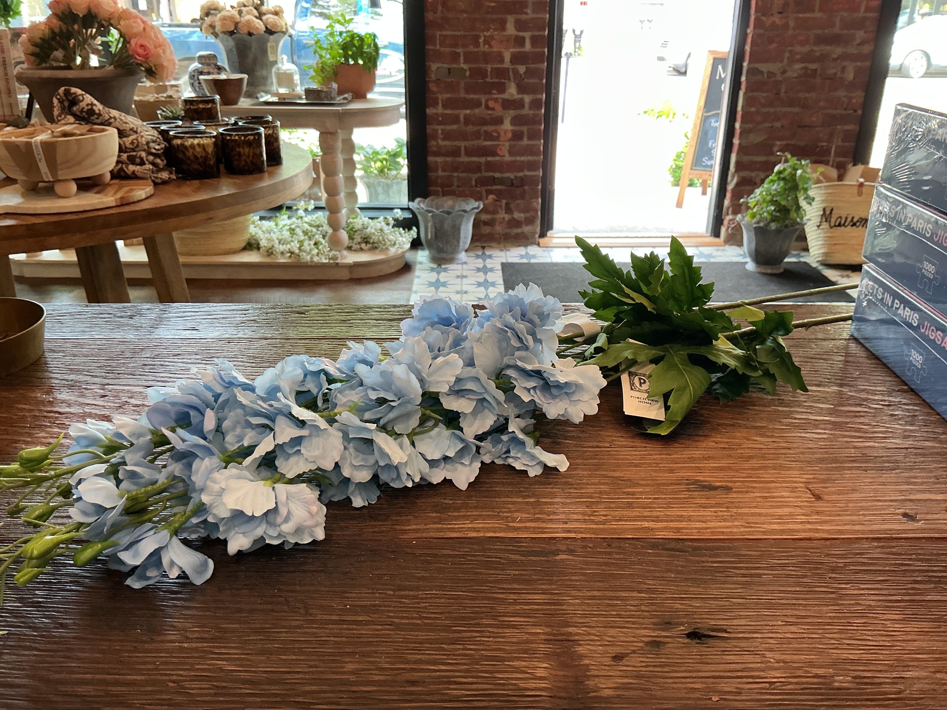Real touch delphinium, light blue